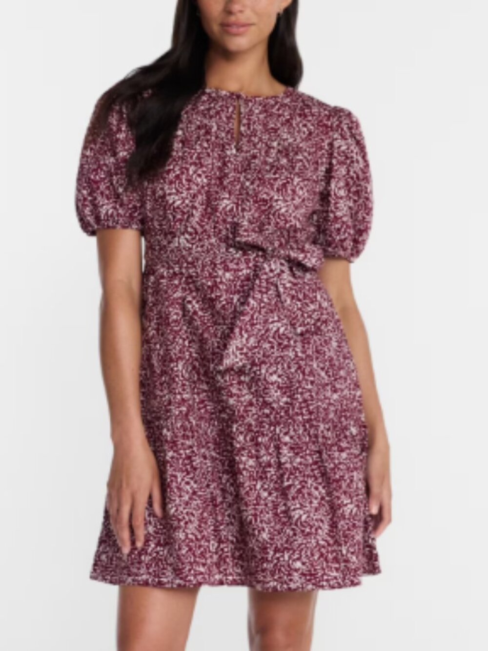 Time and Tru Women's Cotton Mini Dress with Puff Sleeves Size XS NWT